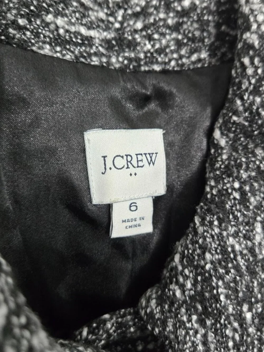 J Crew Factory Womens Boucle Lady Day Coat Size 6 Lined Overcoat Preppy Neutral - Picture 5 of 12